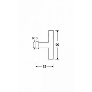 Wallebroek Mi Satori 00.0239.44 deurkruk gatdeel T Kare messing gepolijst gelakt W0100.0239.44