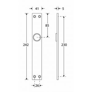 Wallebroek Mi Satori 00.2450.15 langschild Bauhaus Style messing glans chroom BB110 W2100.2450.15