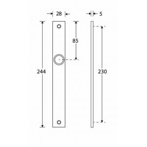 Wallebroek Mi Satori 00.2451.15 langschild Bauhaus Smal messing mat zwart BB110 W3000.2451.15