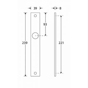 Wallebroek Mi Satori 00.2466.12 langschild Quattro messing gepolijst gelakt BB72 W0100.2466.12