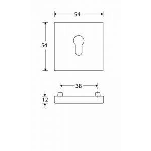 Wallebroek Mi Satori 00.2475.88 SKG cilinderrozet Bauhaus Style buitenzijde messing mat chroom W2300.2475.88