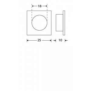 Wallebroek Mi Satori 00.2521.60 krukrozet Mini rond 25 mm messing glans nikkel W1100.2521.60