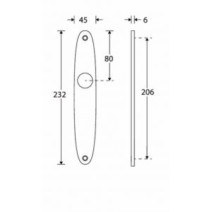 Wallebroek Mi Satori 00.2530.14 langschild Elips messing antiek nikkel BB92 W1600.2530.14