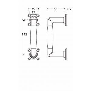 Wallebroek Mi Satori 00.4303.90 deurgreep Ton vierkant rozet messing getrommeld ongelakt-ebben W0500.4303.90