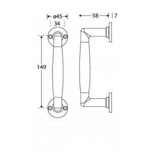 Wallebroek Mi Satori 00.4304.90 deurgreep Ton op rond rozet messing mat zwart-teak W3000.4304.90