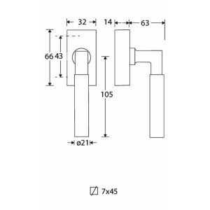 Wallebroek Mi Satori 00.5653.90 draaikiep garnituur Bauhaus messing mat zwart W3000.5653.90