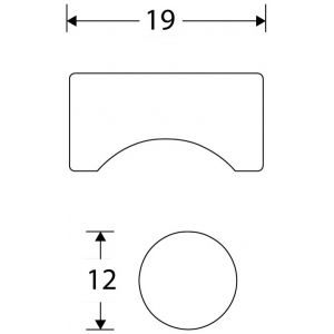 Wallebroek 00.8019.90 meubelknop Cilinder 12 mm messing glans nikkel W1100.8019.90