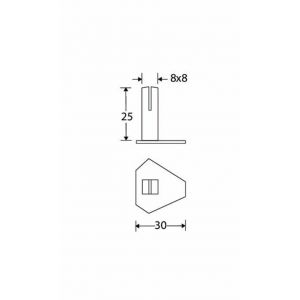 Wallebroek 00.9014.90 montagestift voor deurkruk dummy ijzer vernikkeld W7400.9014.90