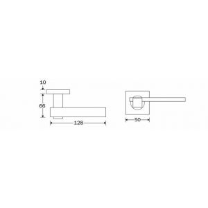 Wallebroek Cardea 50.0024.46 krukgarnituur Pierra messing mat nikkel gelakt W1250.0024.46