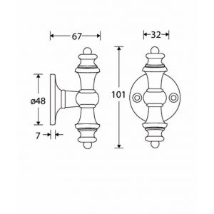 Wallebroek Idyllique 70.0016.46 krukgarnituur Croix messing gepolijst ongelakt W0270.0016.46