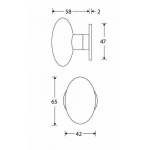 Wallebroek Merigous 80.0085.46 knopgarnituur porselein Evelyne messing gepolijst ongelakt-zwart W4580.0085.46