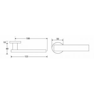 Wallebroek Salice Paolo 85.0044.46 deurkruk gatdeel links Wood op rozet messing grafite W1785.0044.46L