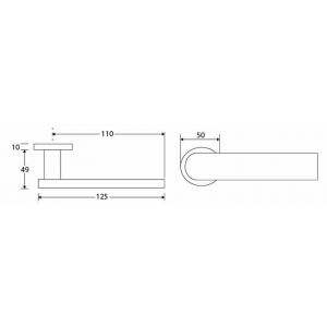 Wallebroek Salice Paolo 85.0045.46 deurkruk gatdeel rechts Reflex op rozet messing glans chroom W2185.0045.46R