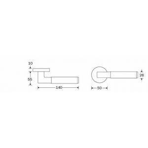 Wallebroek Salice Paolo 85.0051.46 krukgarnituur Tube rechts messing glans chroom-moulu W2185.0051.46R