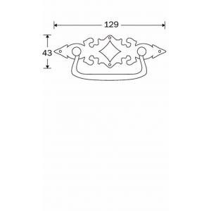 Wallebroek 86.8145.90 valgreep Lavorato messing antiek zilver W3586.8145.90