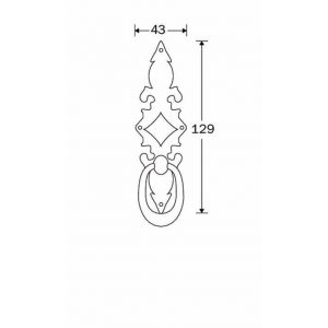 Wallebroek 86.8147.90 meubeltrekker Lavorato verticaal messing antiek zilver W3586.8147.90