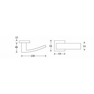 Wallebroek M&T 90.0002.46 deurkruk gatdeel links My messing mat nikkel ongelakt W1390.0002.46L