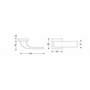 Wallebroek M&T 90.0003.46 deurkruk gatdeel rechts Trinity messing mat nikkel ongelakt W1390.0003.46R