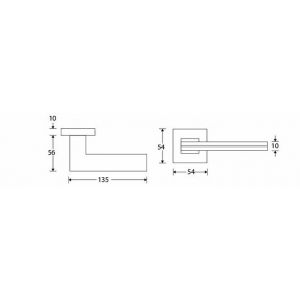 Wallebroek M&T 90.0004.46 deurkruk gatdeel links Terry messing mat zwart PVD W3190.0004.46L