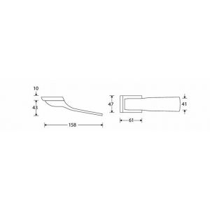 Wallebroek M&T 90.0005.46 deurkruk gatdeel rechts Tukan messing mat nikkel ongelakt W1390.0005.46R