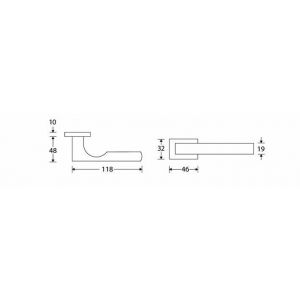 Wallebroek M&T 90.0017.46 deurkruk gatdeel Mini S messing glans chroom rechts W2190.0017.46R