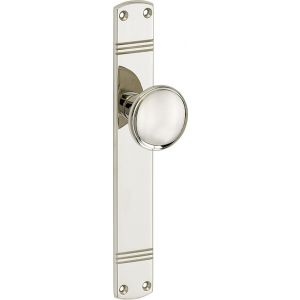 Wallebroek Mi Satori 00.0052.01 knopgarnituur Art Deco messing glans nikkel BLIND W1100.0052.01