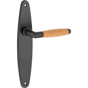 Wallebroek Mi Satori 00.0150.12 krukgarnituur Ton Elips messing mat zwart-teak BB72 W3000.0150.12