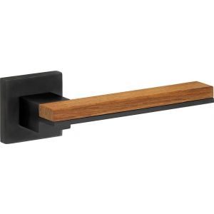 Wallebroek M&T 90.0013.46L deurkruk gatdeel links Mimolimit messing mat zwart PVD-teak W3190.0013.46L