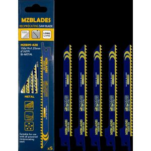 Multizaag MZBIM-428 reciprozaagblad bi-metaal Universeel breedte 19 mm TPI 4,3 lengte 200 mm dikte 1,25 mm UNI MZBIM-428